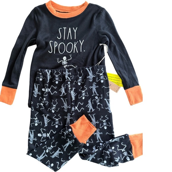 Rae Dunn Other - Rae Dunn Stay Spooky Kids Halloween Pajama Set - Black and Orange NWT Size 3T